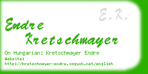 endre kretschmayer business card